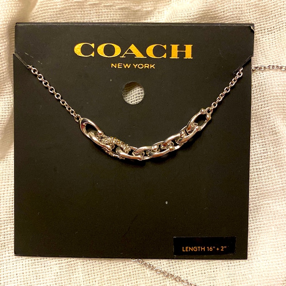 NWT Coach silver layering Necklace